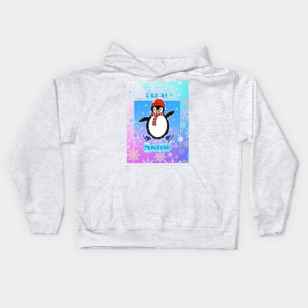 Christmas Penguin Kids Hoodie by SartorisArt1